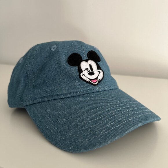 Disney Accessories - Disney Mickey Mouse Denim Blue Adjustable Cap Hat, One Size - NWT
